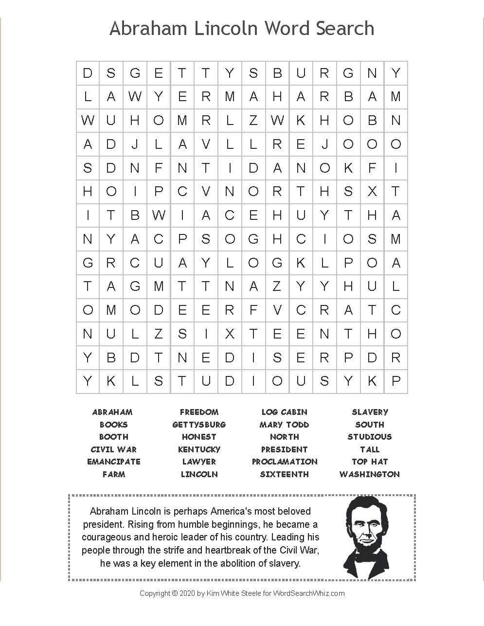 abraham-lincoln-word-search