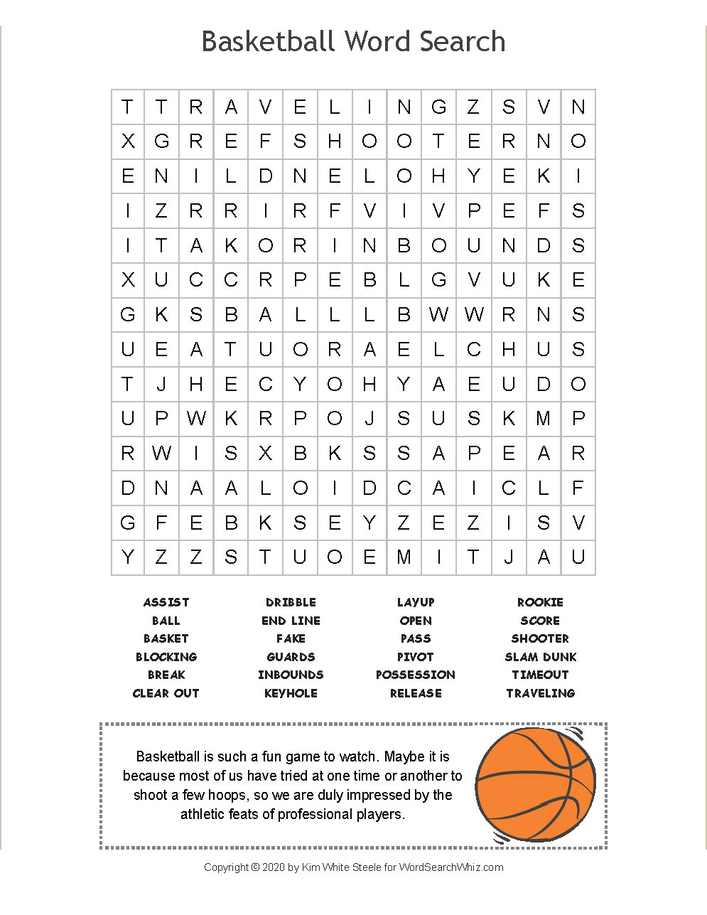 Basketball Word Search