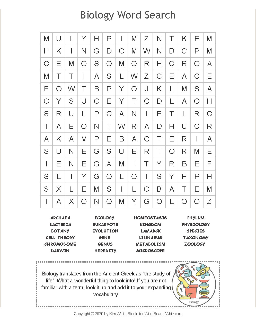 Biology Word Search