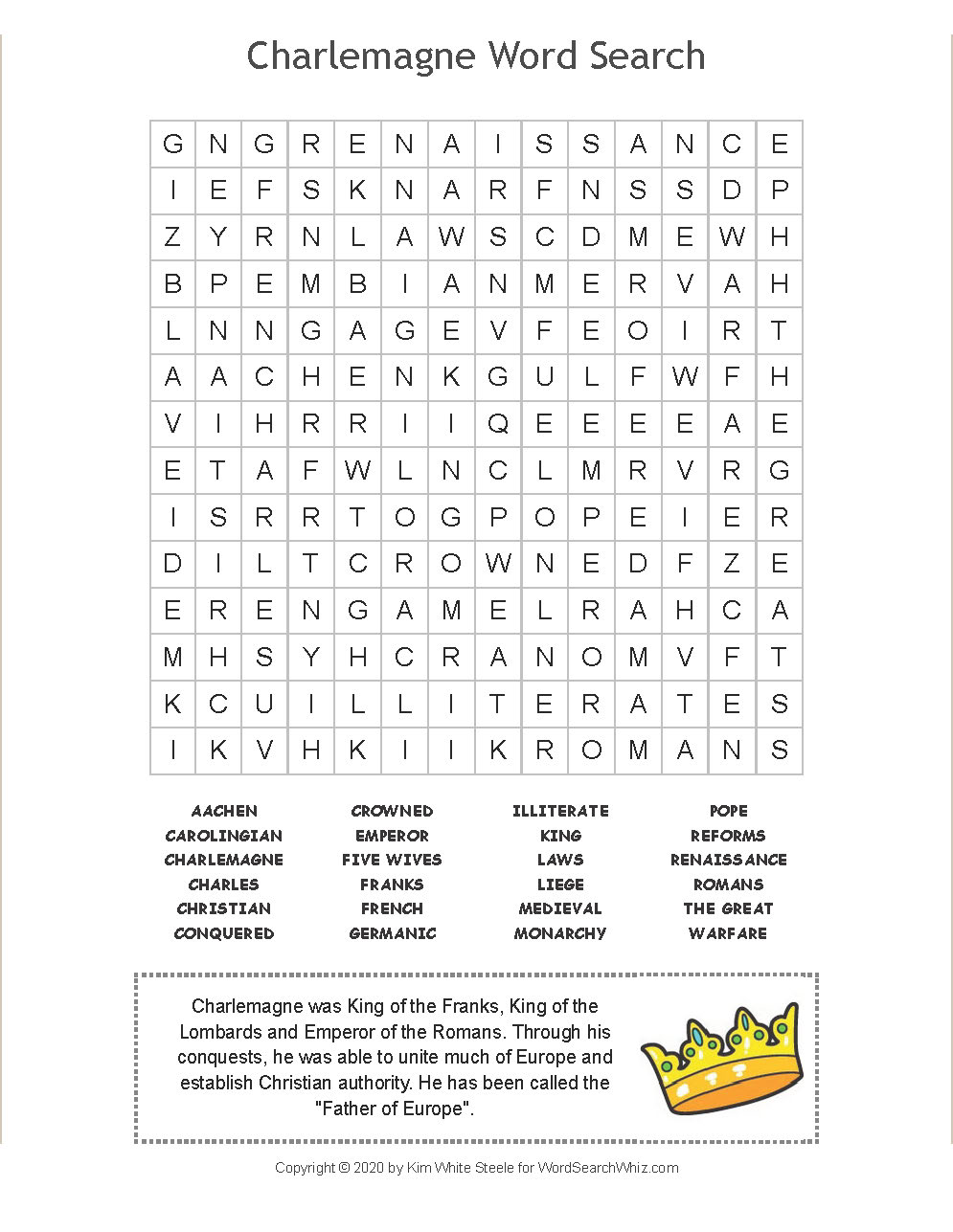 Charlemagne Word Search