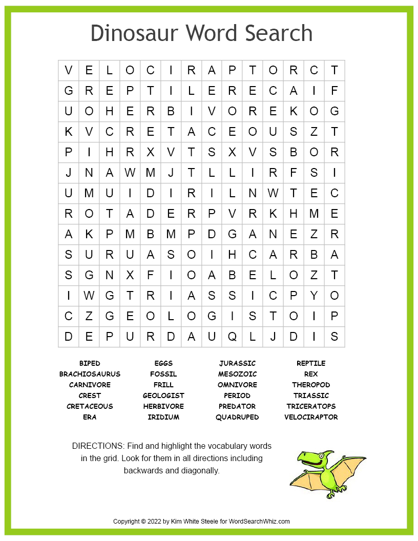 Dinosaur Word Search