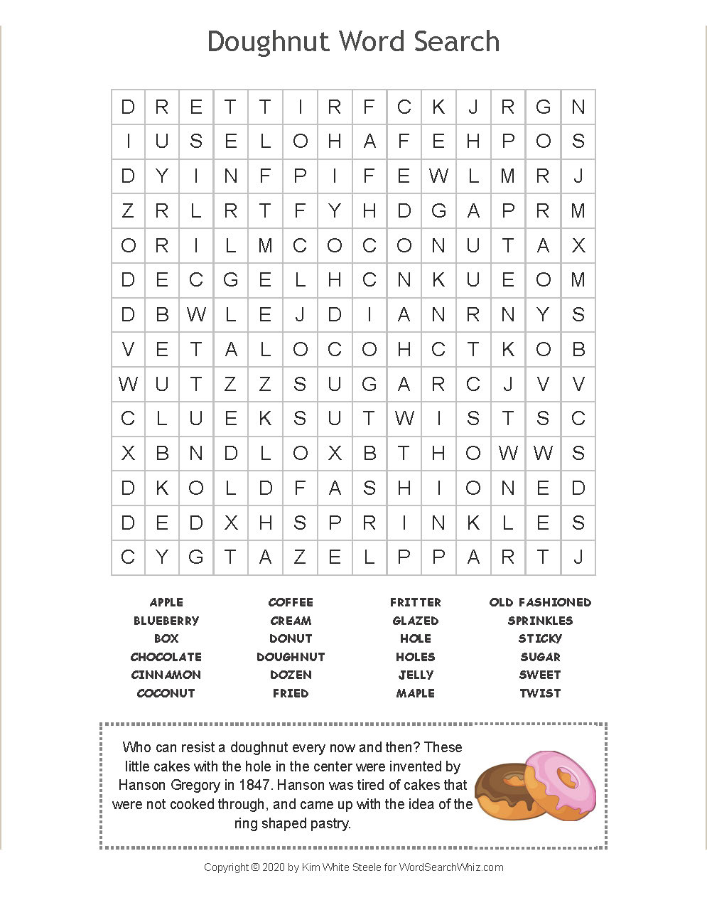 Doughnut Word Search