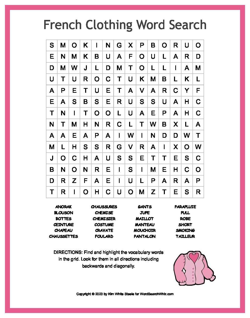 french-clothing-word-search