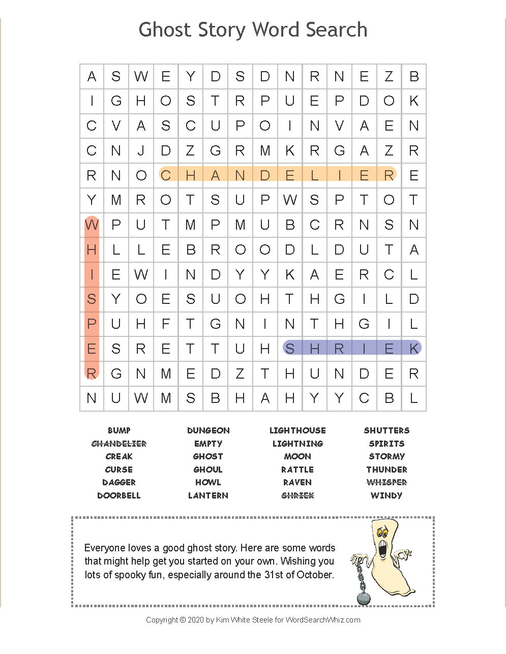 Ghost Story Word Search