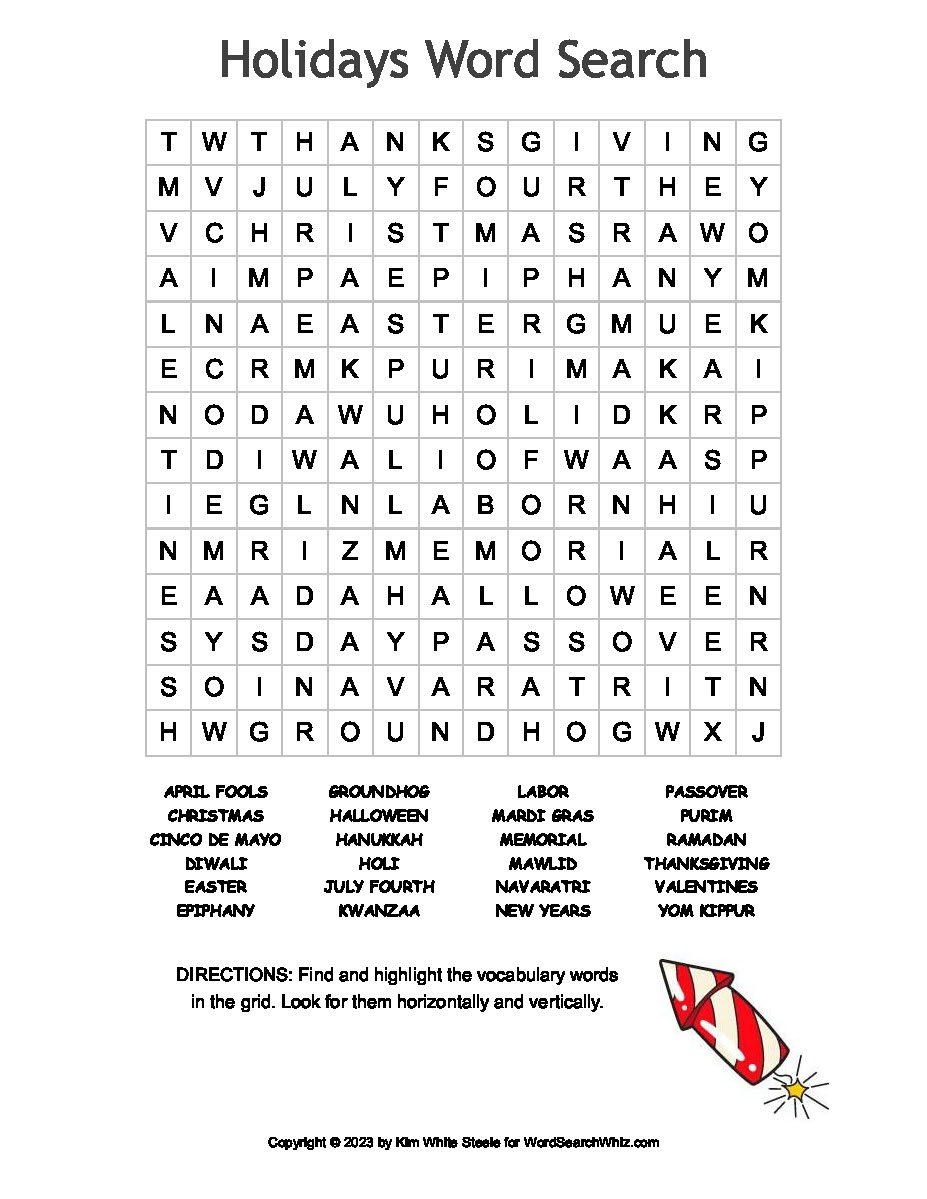 holidays-word-search