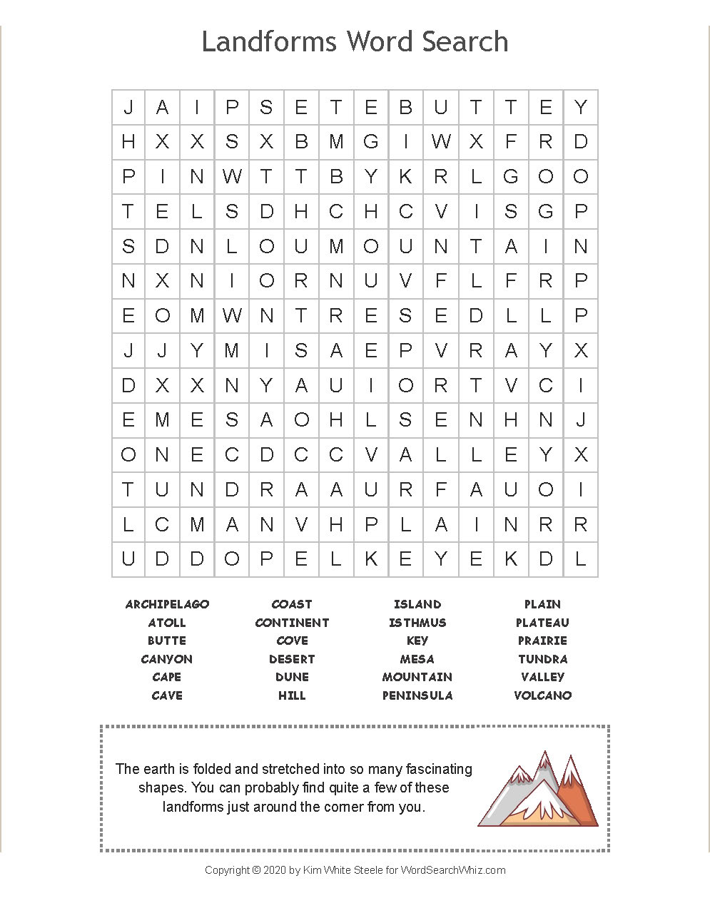 Landforms Word Search Worksheet For 5th Grade Edumonitor Gambaran