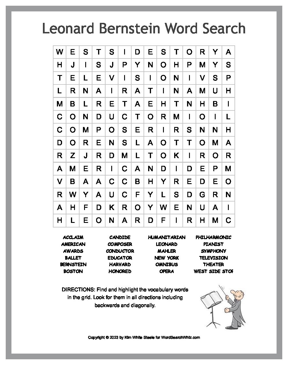 leonard-bernstein-word-search