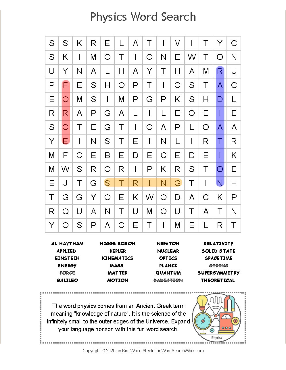 Physics Word Search