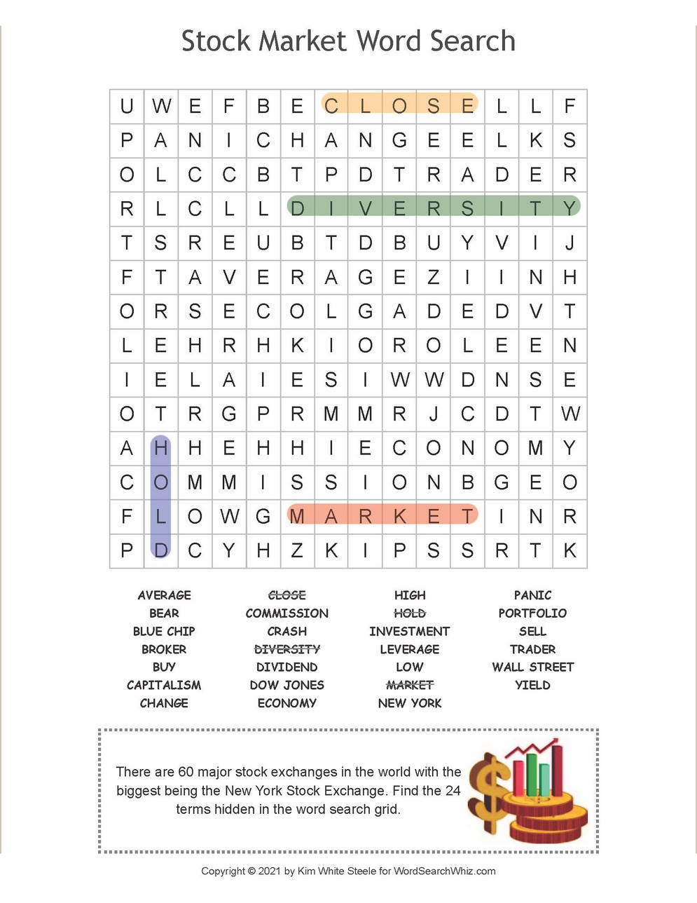 Stock Market Word Search